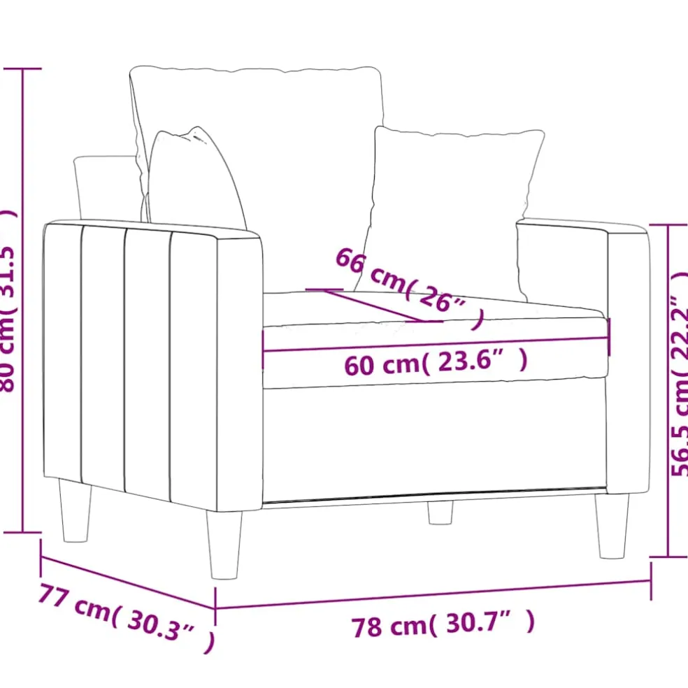 vidaXL Fauteuil 60 cm fluweel wijnrood