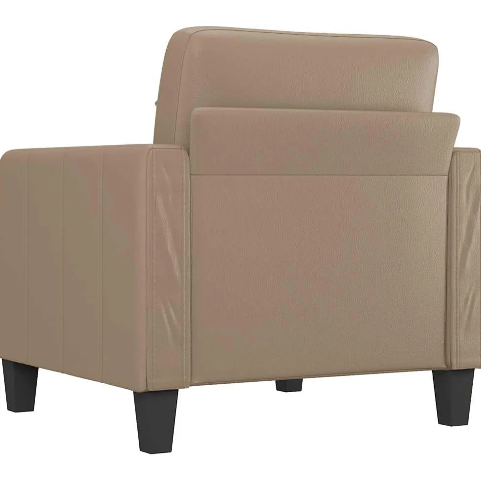 vidaXL Fauteuil 60 cm kunstleer cappuccinokleurig