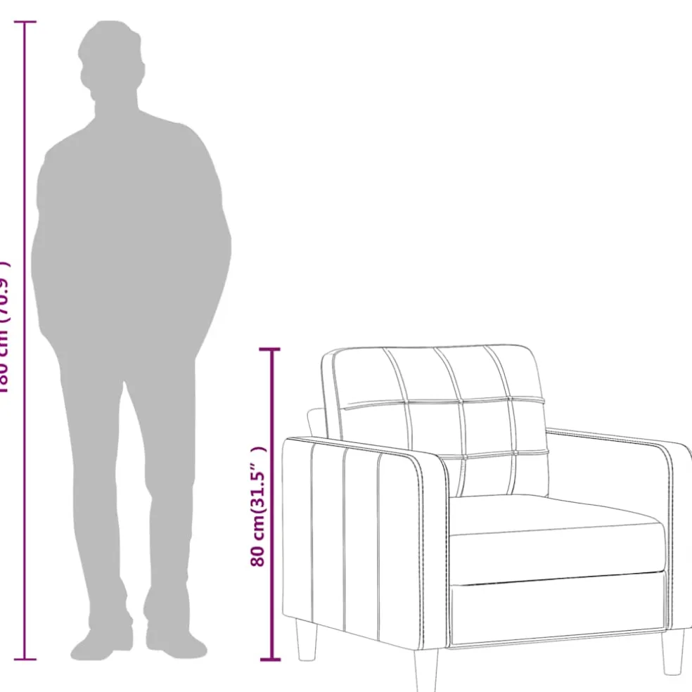 vidaXL Fauteuil 60 cm kunstleer cappuccinokleurig