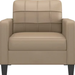 vidaXL Fauteuil 60 cm kunstleer cappuccinokleurig