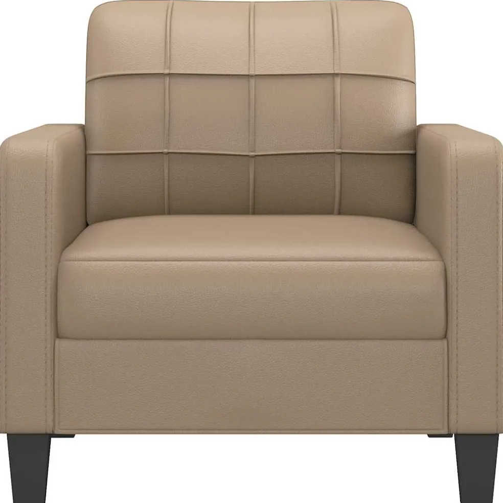 vidaXL Fauteuil 60 cm kunstleer cappuccinokleurig