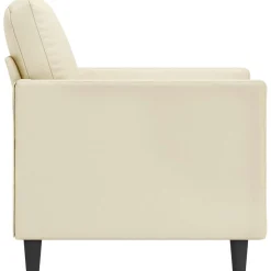 vidaXL Fauteuil 60 cm kunstleer crèmekleurig