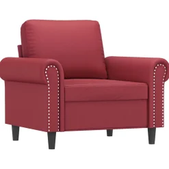 vidaXL Fauteuil 60 cm kunstleer wijnrood