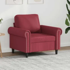 vidaXL Fauteuil 60 cm kunstleer wijnrood