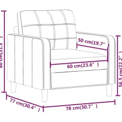 vidaXL Fauteuil 60 cm kunstleer zwart