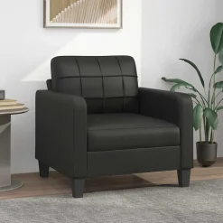 vidaXL Fauteuil 60 cm kunstleer zwart