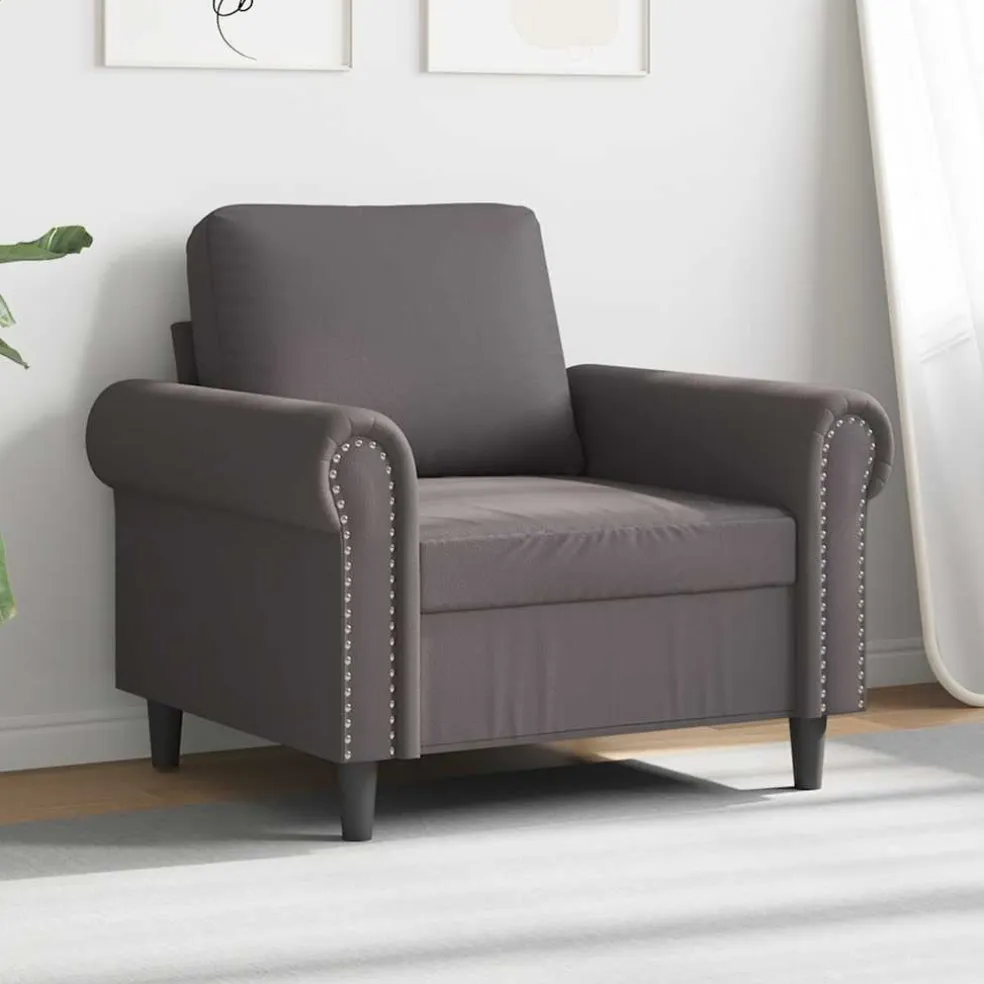 vidaXL Fauteuil 60 cm kunstleer grijs