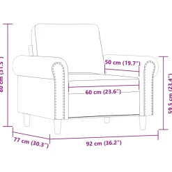 vidaXL Fauteuil 60 cm kunstleer grijs