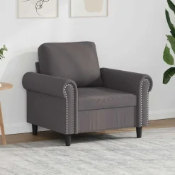 vidaXL Fauteuil 60 cm kunstleer grijs