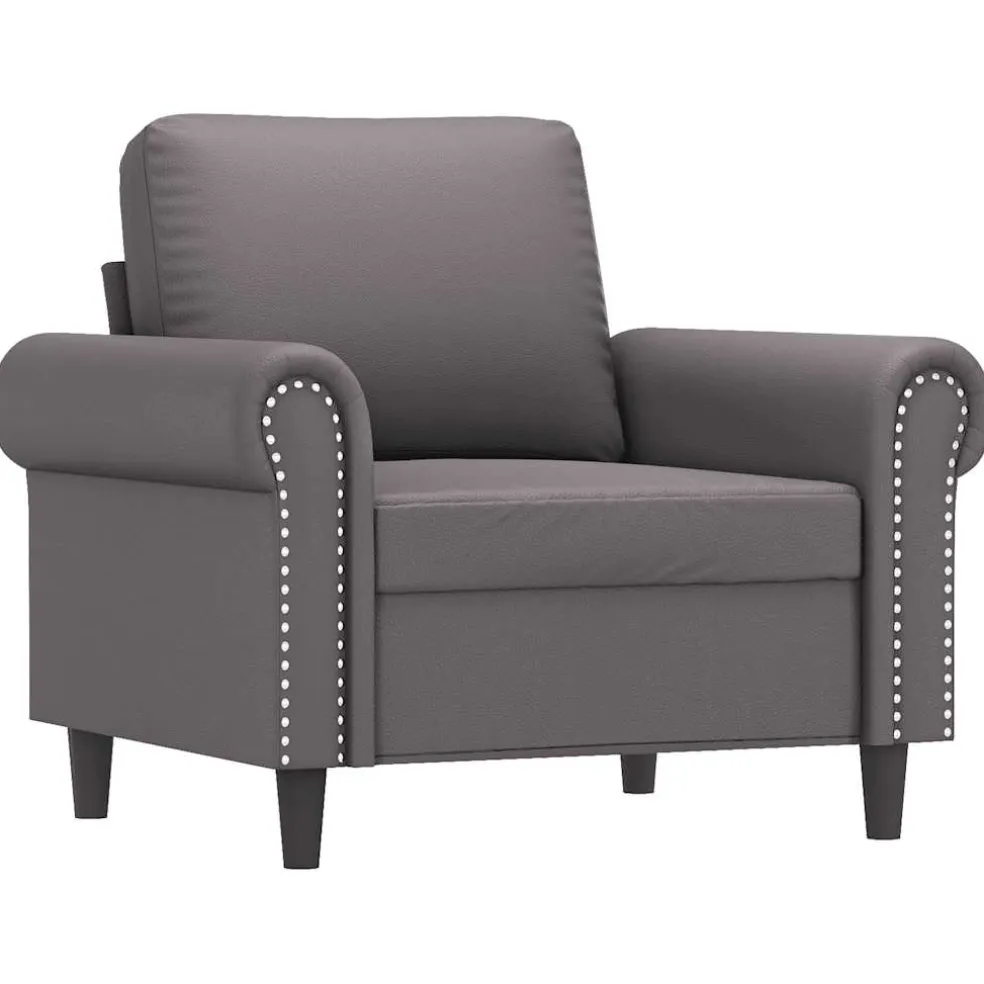 vidaXL Fauteuil 60 cm kunstleer grijs