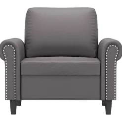 vidaXL Fauteuil 60 cm kunstleer grijs