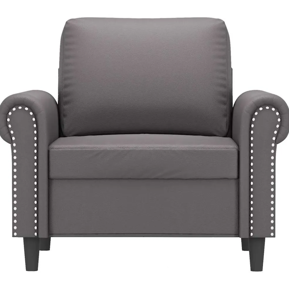 vidaXL Fauteuil 60 cm kunstleer grijs