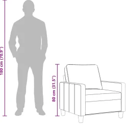 vidaXL Fauteuil 60 cm stof donkergrijs
