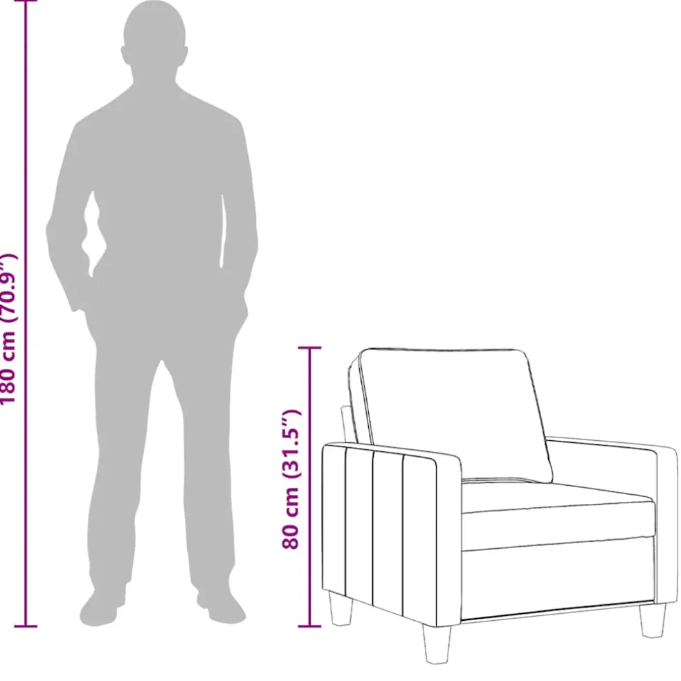 vidaXL Fauteuil 60 cm stof donkergrijs