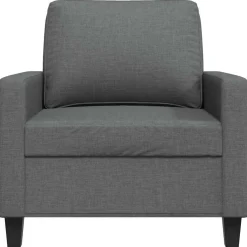 vidaXL Fauteuil 60 cm stof donkergrijs