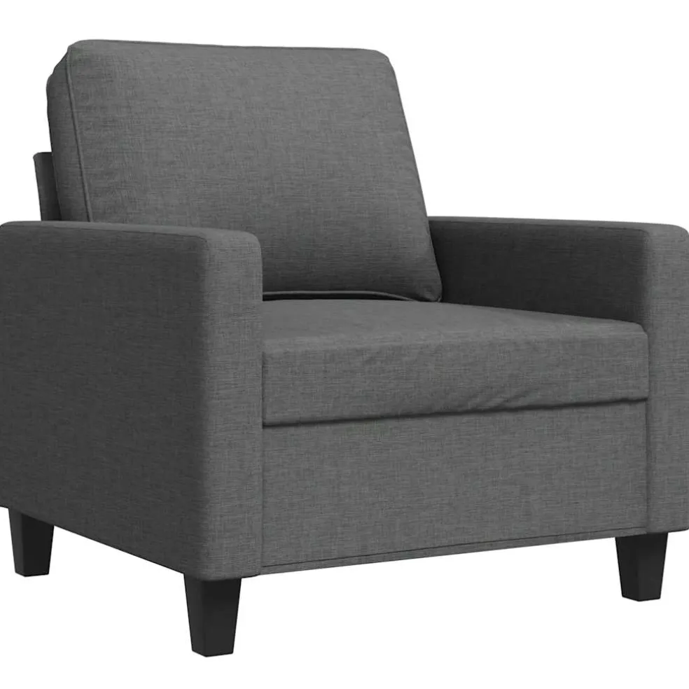 vidaXL Fauteuil 60 cm stof donkergrijs