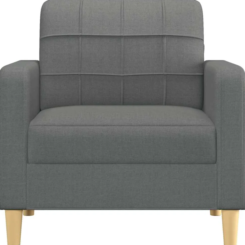 vidaXL Fauteuil 60 cm stof donkergrijs