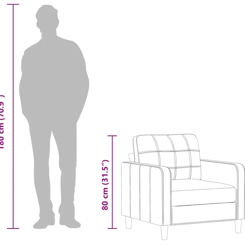 vidaXL Fauteuil 60 cm stof donkergrijs