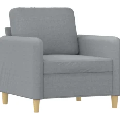vidaXL Fauteuil 60 cm stof lichtgrijs