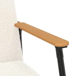 vidaXL Fauteuil Crème Krullend Wol-achtig Stof