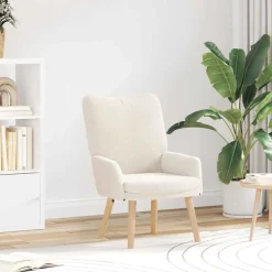vidaXL Fauteuil Crème 63 x 67 x 94 cm Schapenstof en Triplex