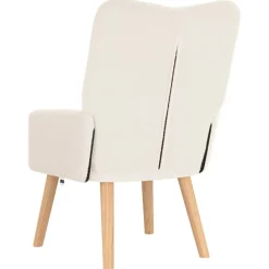 vidaXL Fauteuil Crème 63 x 67 x 94 cm Schapenstof en Triplex