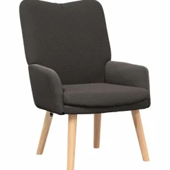 vidaXL Fauteuil Donkergrijs 63 x 67 x 94 cm Schapenstof en Triplex