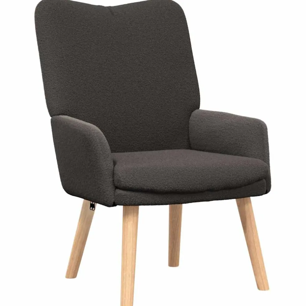 vidaXL Fauteuil Donkergrijs 63 x 67 x 94 cm Schapenstof en Triplex