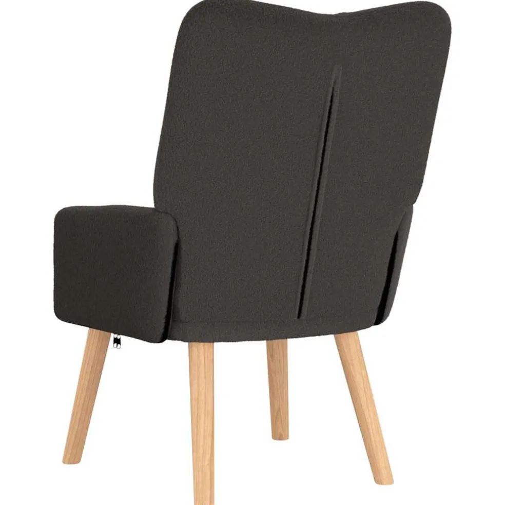 vidaXL Fauteuil Donkergrijs 63 x 67 x 94 cm Schapenstof en Triplex