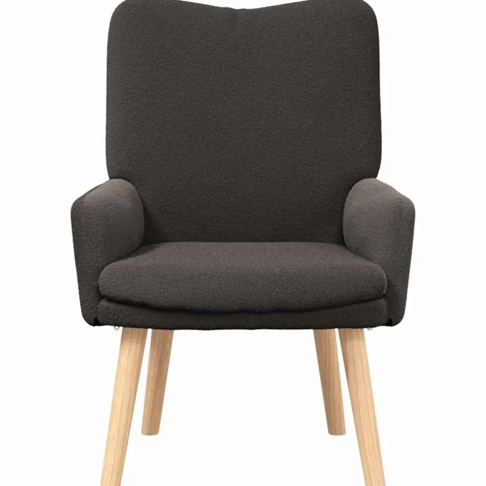 vidaXL Fauteuil Donkergrijs 63 x 67 x 94 cm Schapenstof en Triplex