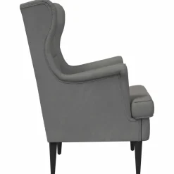 vidaXL Fauteuil Donkergrijs Fluweel