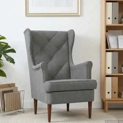 vidaXL Fauteuil Donkergrijs Fluweel