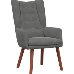 vidaXL Fauteuil Donkergrijs 63 x 67 x 94 cm Fluweel