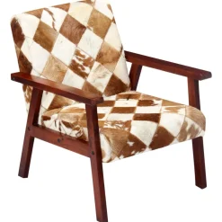 vidaXL Fauteuil echt geitenleer wit en bruin