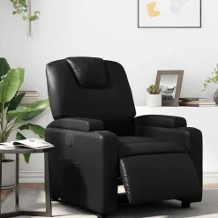 vidaXL Fauteuil elektrisch verstelbaar kunstleer zwart