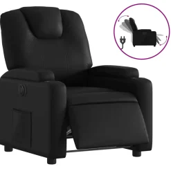 vidaXL Fauteuil elektrisch verstelbaar kunstleer zwart