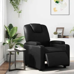 vidaXL Fauteuil elektrisch verstelbaar kunstleer zwart