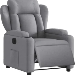 vidaXL Fauteuil elektrisch verstelbaar stof lichtgrijs
