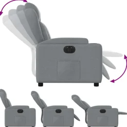vidaXL Fauteuil elektrisch verstelbaar stof lichtgrijs