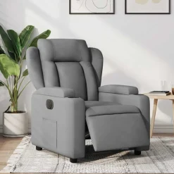 vidaXL Fauteuil elektrisch verstelbaar stof lichtgrijs