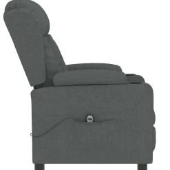 vidaXL Fauteuil elektrisch verstelbaar stof donkergrijs