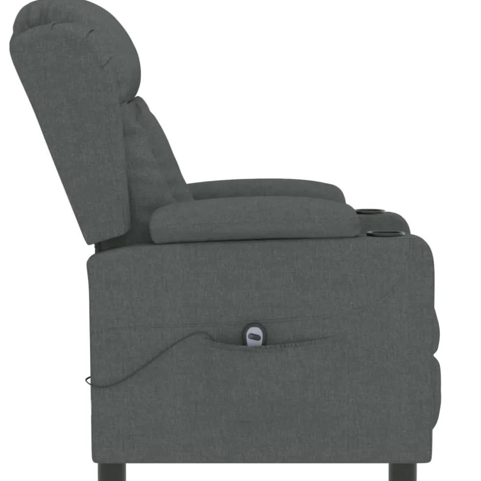 vidaXL Fauteuil elektrisch verstelbaar stof donkergrijs