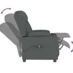 vidaXL Fauteuil elektrisch verstelbaar stof donkergrijs