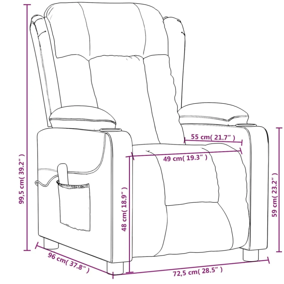 vidaXL Fauteuil elektrisch verstelbaar stof donkergrijs