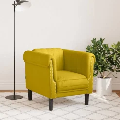 vidaXL Fauteuil fluweel geel