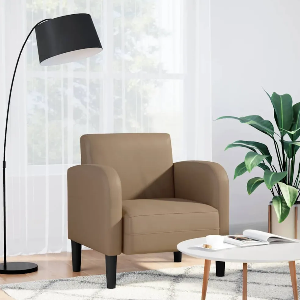 vidaXL Fauteuil met armleuningen Cappuccino 54 cm kunstleer