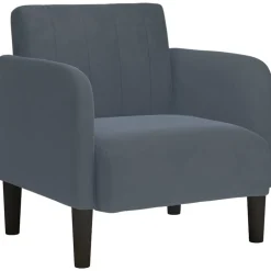 vidaXL Fauteuil met armleuningen 54 cm fluweel donkergrijs