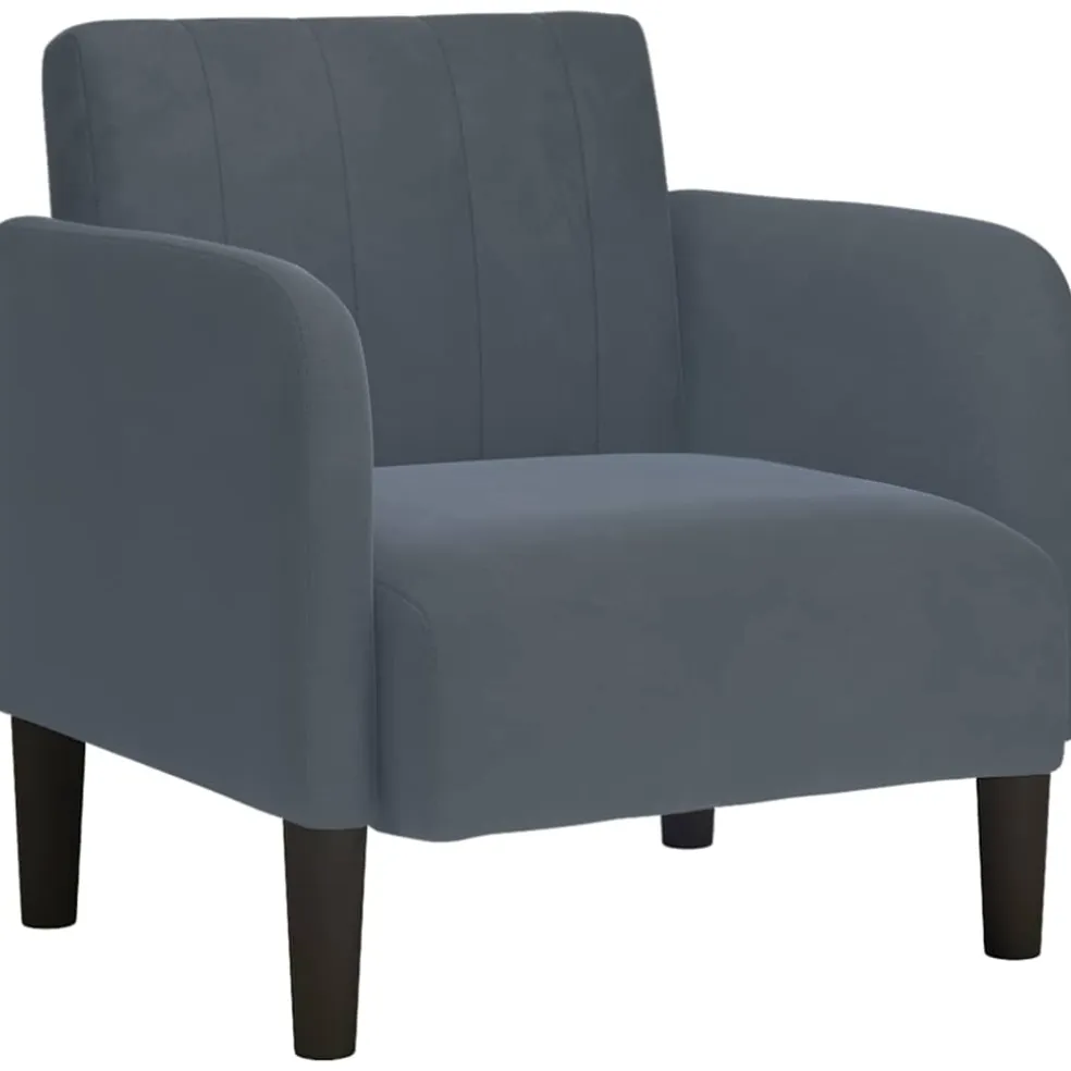 vidaXL Fauteuil met armleuningen 54 cm fluweel donkergrijs