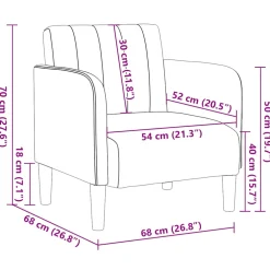 vidaXL Fauteuil met armleuningen 54 cm fluweel donkergrijs