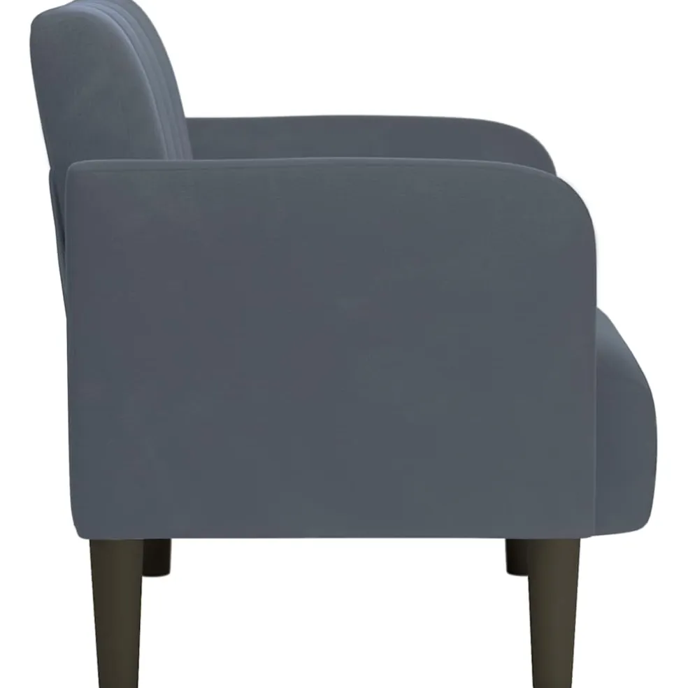 vidaXL Fauteuil met armleuningen 54 cm fluweel donkergrijs